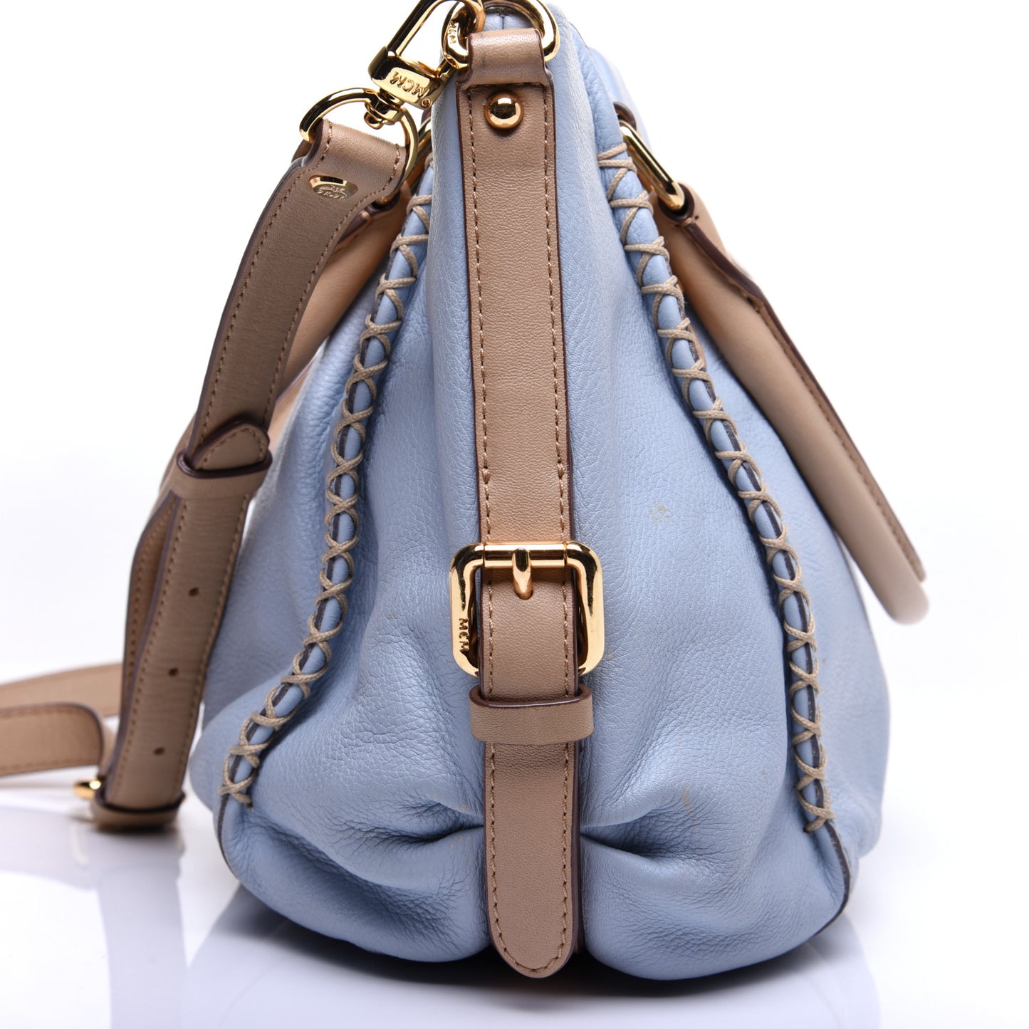 Grained Calfskin Crossbody Blue