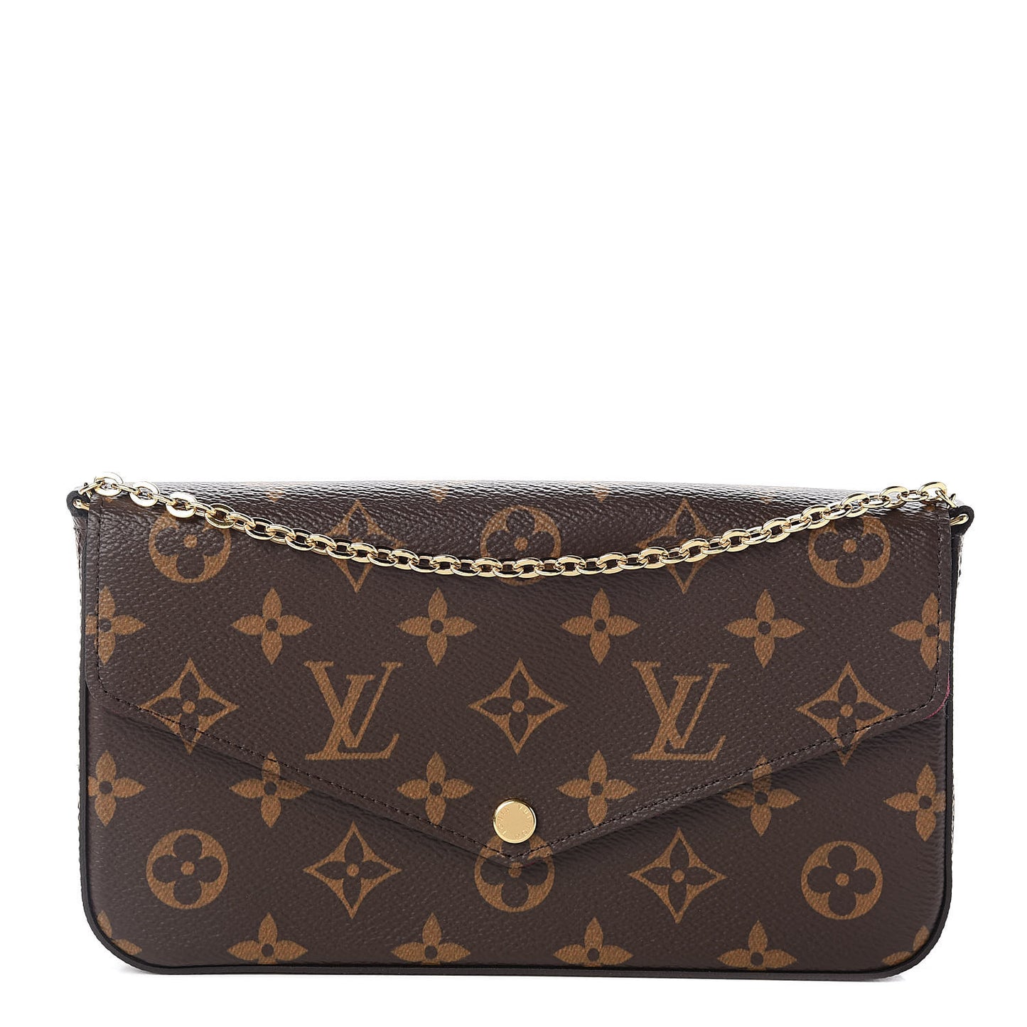 Monogram Pochette Felicie Chain Wallet Fuchsia