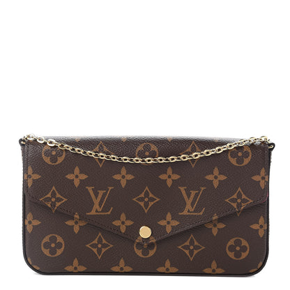 Louis Vuitton Monogram Pochette Felicie Chain Wallet Fuchsia 1 of 10