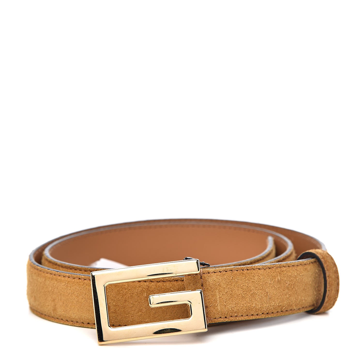 Gucci Suede Icaro G Cube 25mm Belt 80 32 Light Cognac 1 of 7