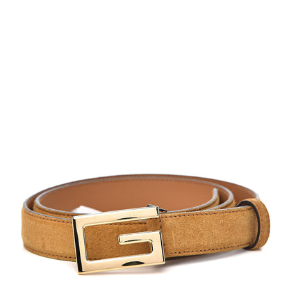 Gucci Suede Icaro G Cube 25mm Belt 80 32 Light Cognac 1 of 7