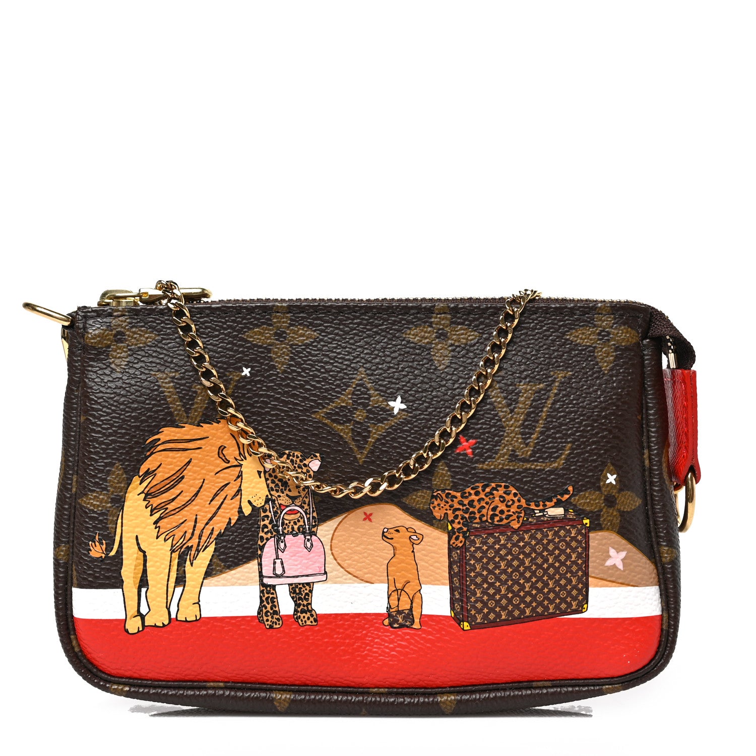 Louis Vuitton Monogram 2018 Christmas Animation Mini Cats Pochette Accessories 1 of 7