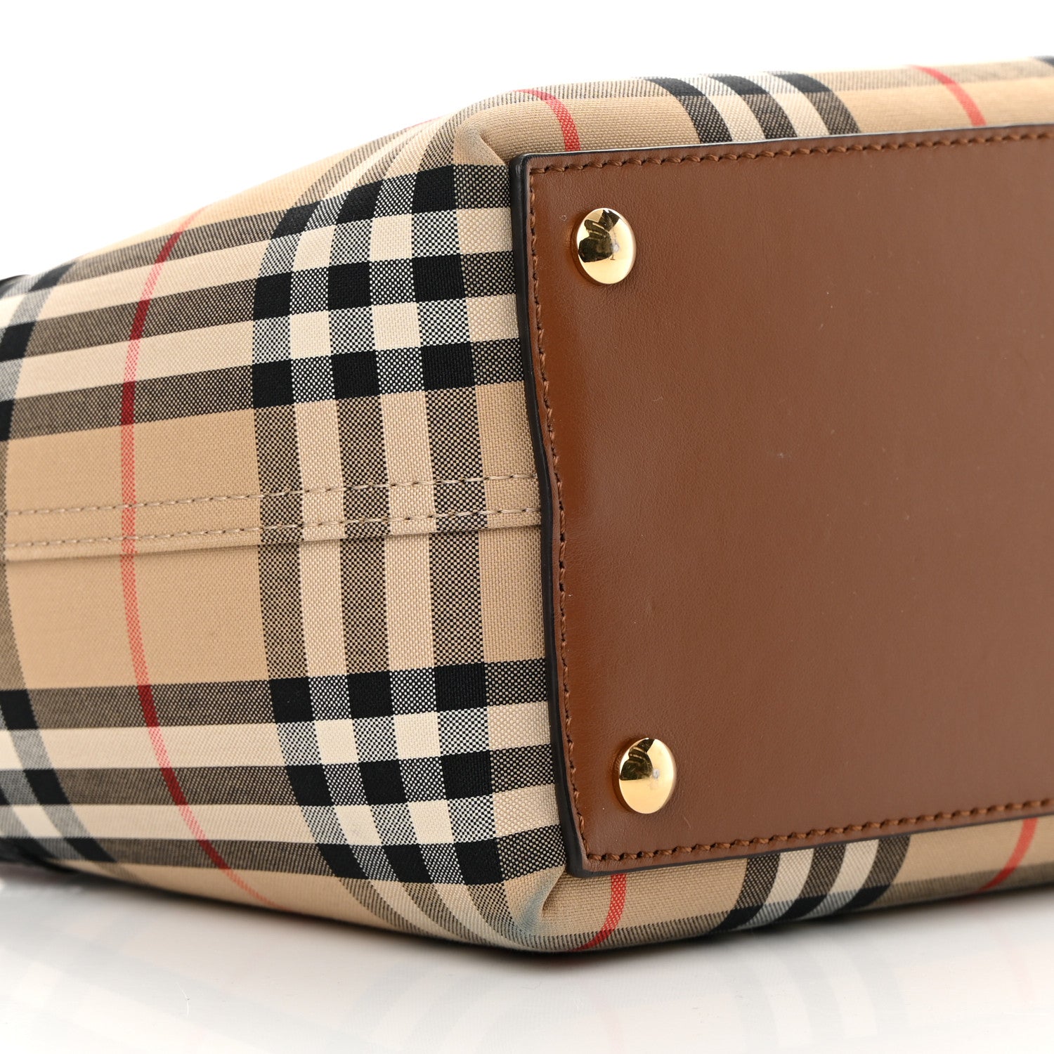Burberry Calfskin Vintage Check Triple Stud Mini Belt Bag Archive Beige 10 of 14