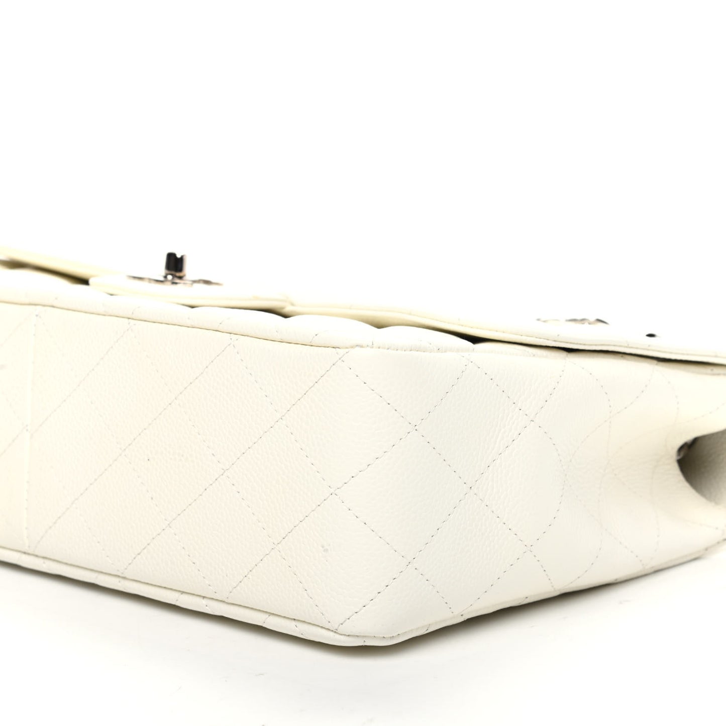 Caviar Quilted Jumbo Single Flap White