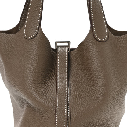 Hermes Taurillon Clemence Picotin Lock 18 PM Etoupe 8 of 13