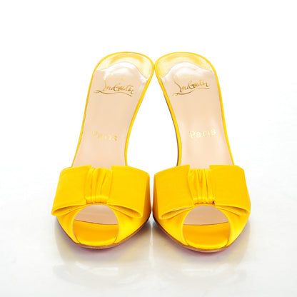 Christian Louboutin Satin Joli Noeud 957 Slides 40.5 Yellow 2 of 6
