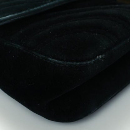Gucci Velvet Matelasse Mini GG Marmont Shoulder Bag Black 9 of 17