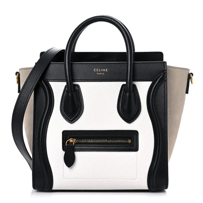Celine Smooth Drummed Calfskin Nano Tri-Color Luggage White 1 of 13