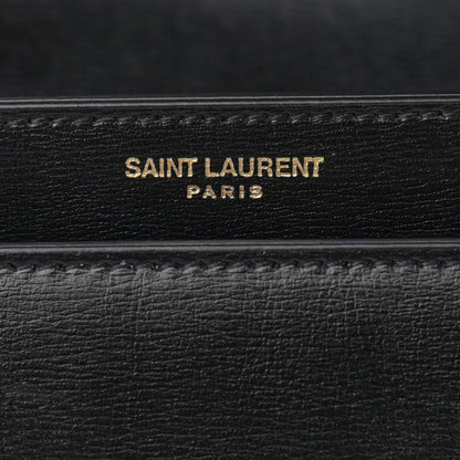 Saint Laurent Smooth Calfskin Medium Monogram Sunset Satchel Black 6 of 8