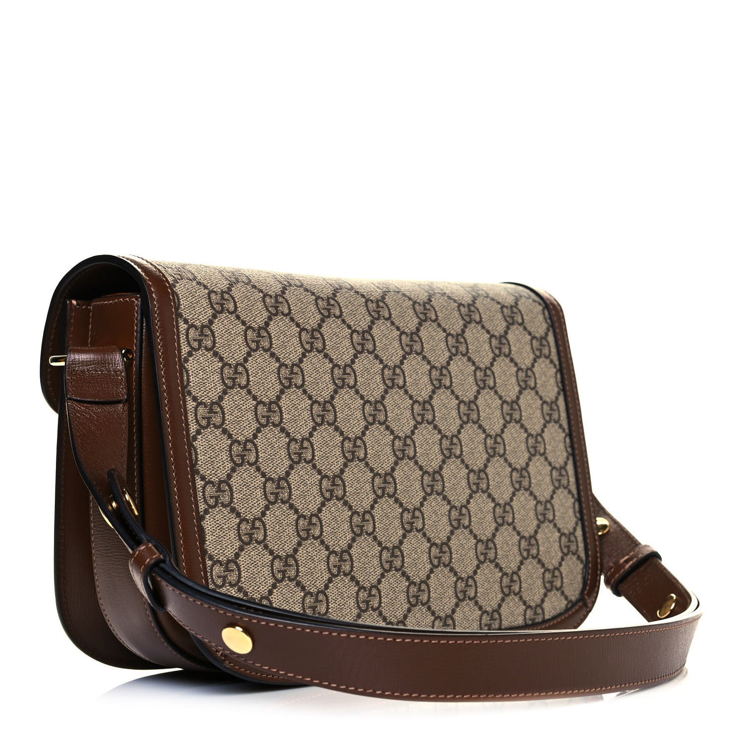 GG Supreme Monogram Horsebit 1955 Shoulder Bag Beige Brown Sugar