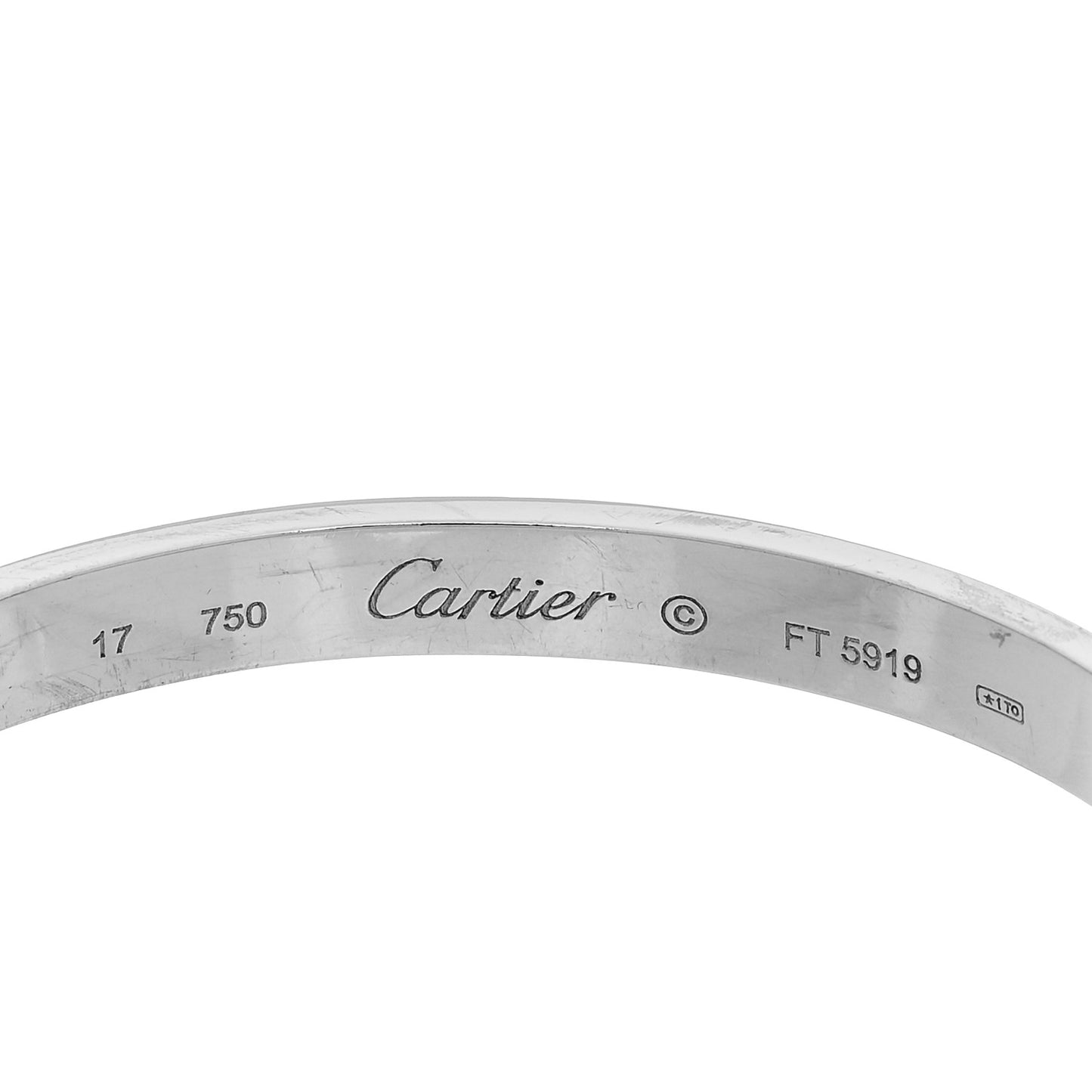 18K White Gold LOVE Bracelet 17