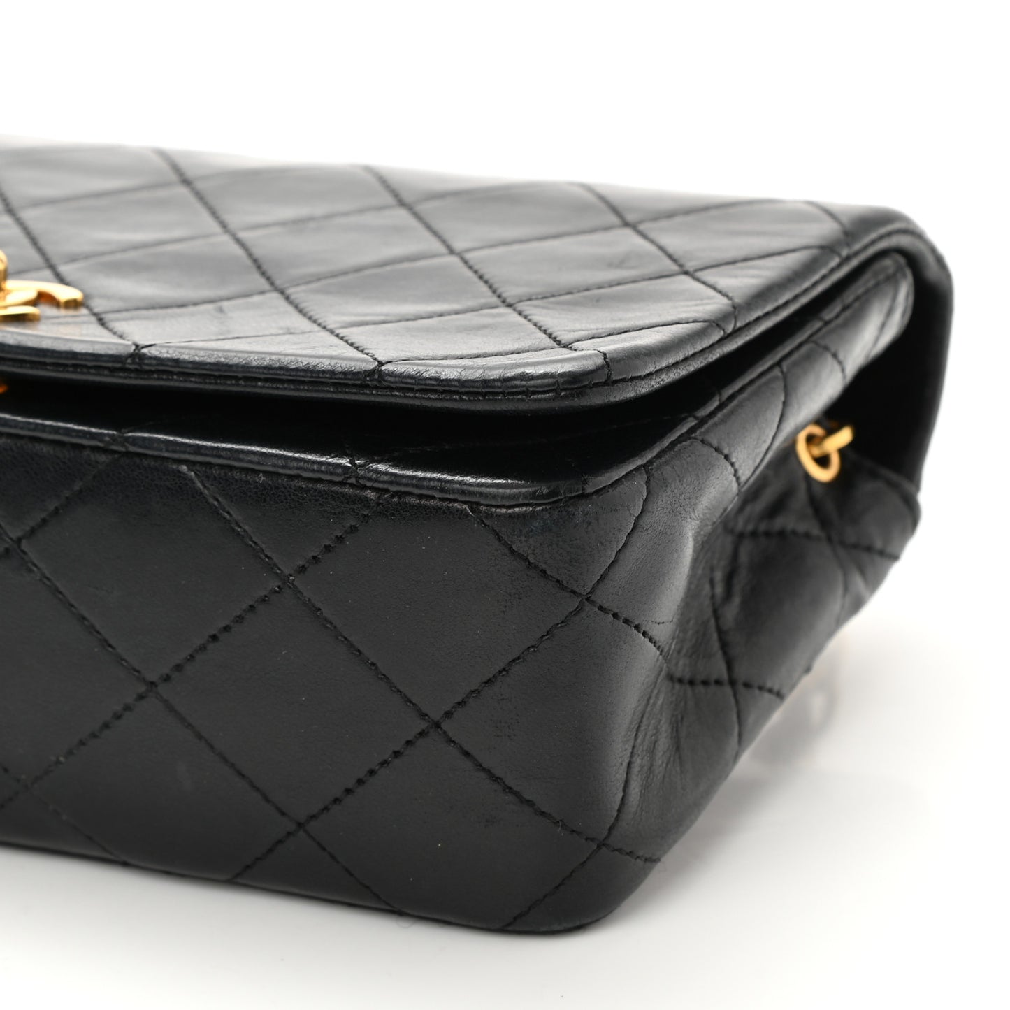 Lambskin Quilted Small Single Flap Bag Black