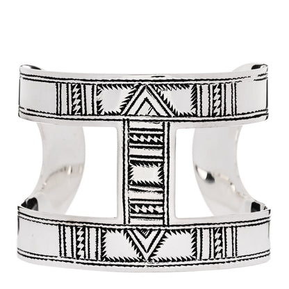Hermes Sterling Silver Touareg Wide Cuff Bracelet 1 of 5
