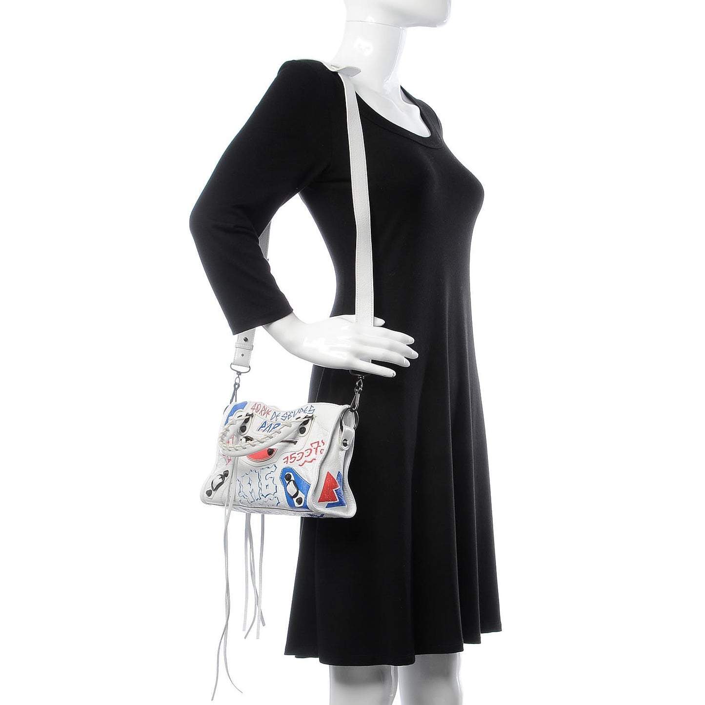 Agneau Graffiti All Over Classic Hardware Mini City White Bleu Rouge
