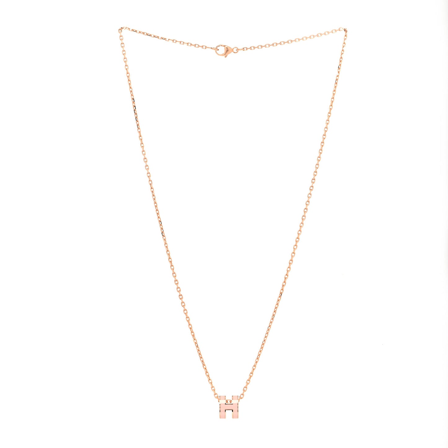 Lacquered Rose Gold Mini Pop H Pendant Necklace Rose Dragee