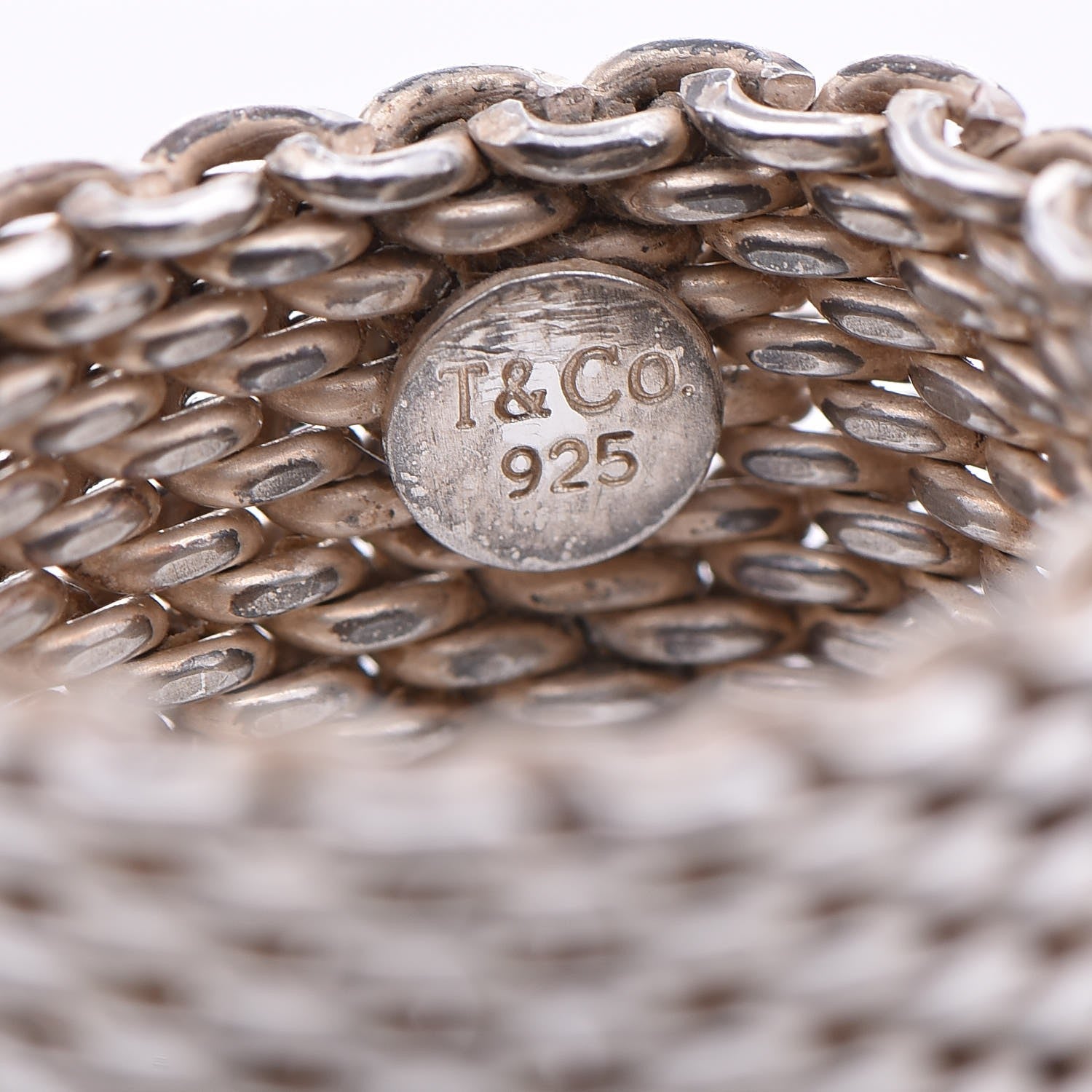 Tiffany Sterling Silver Mesh Somerset Ring 55 7 4 of 8