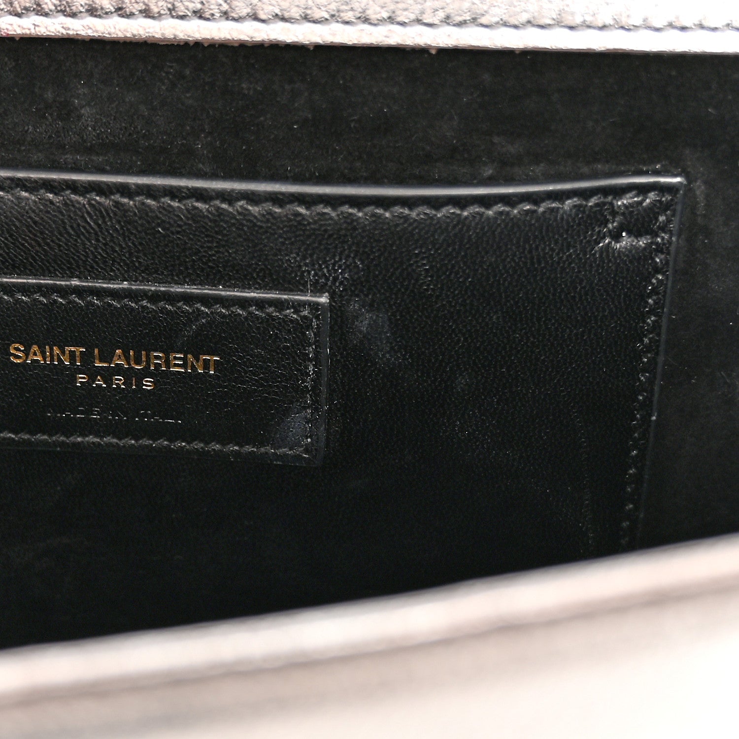Saint Laurent Textured Metallic Calfskin Classic Monogram Cassandre Clutch Silver 7 of 14