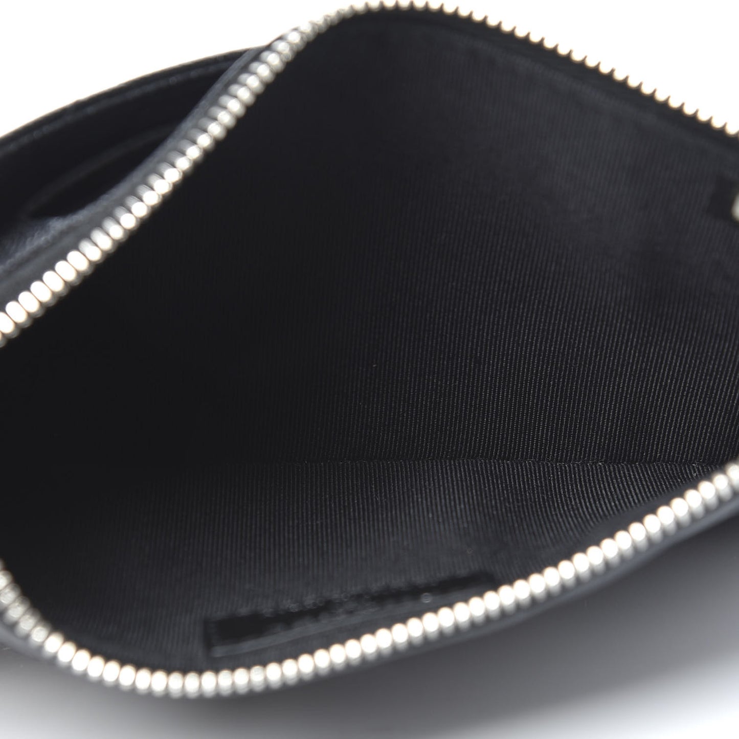 Iridescent Caviar Quilted Classic Zip Pouch Black