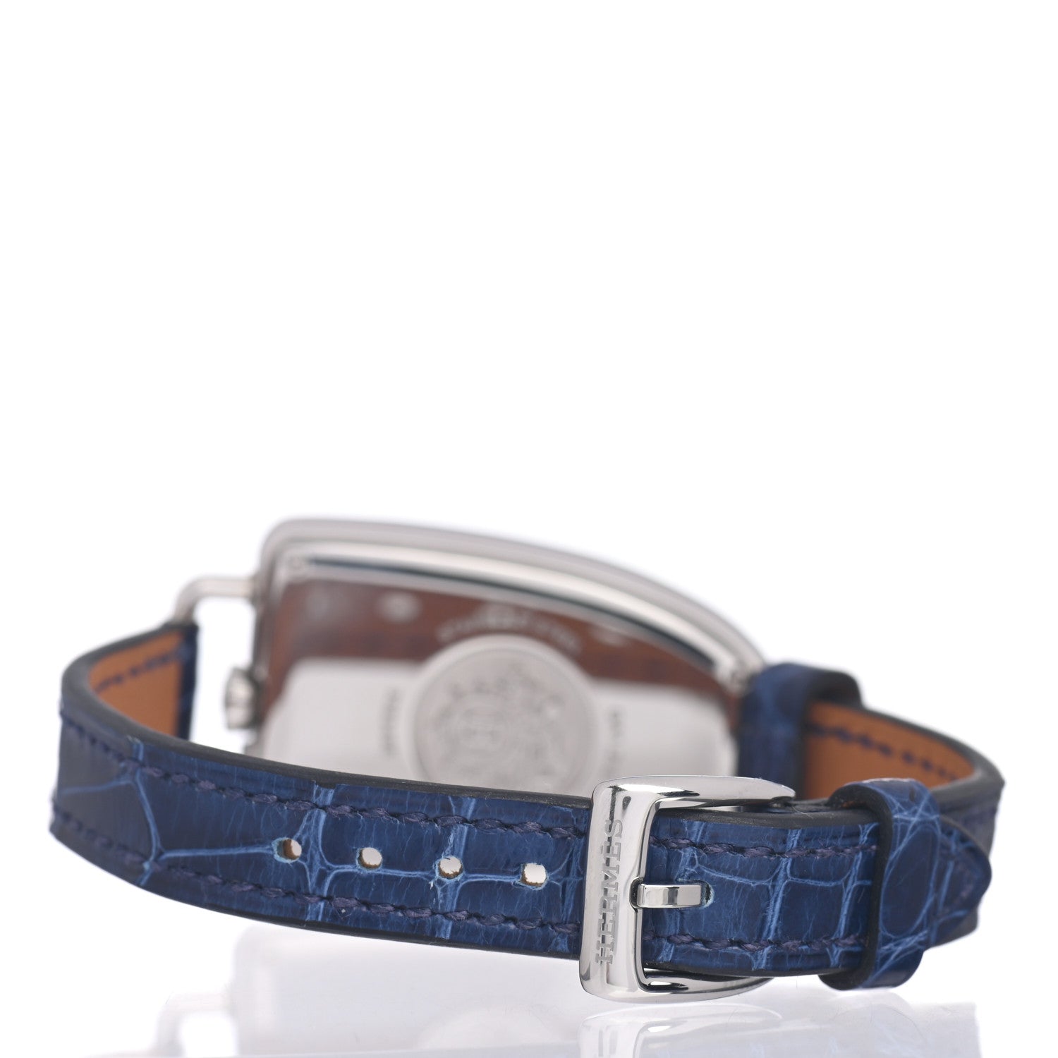Hermes Stainless Steel Alligator 26mm Galop Quartz Watch Bleu Saphir 3 of 5