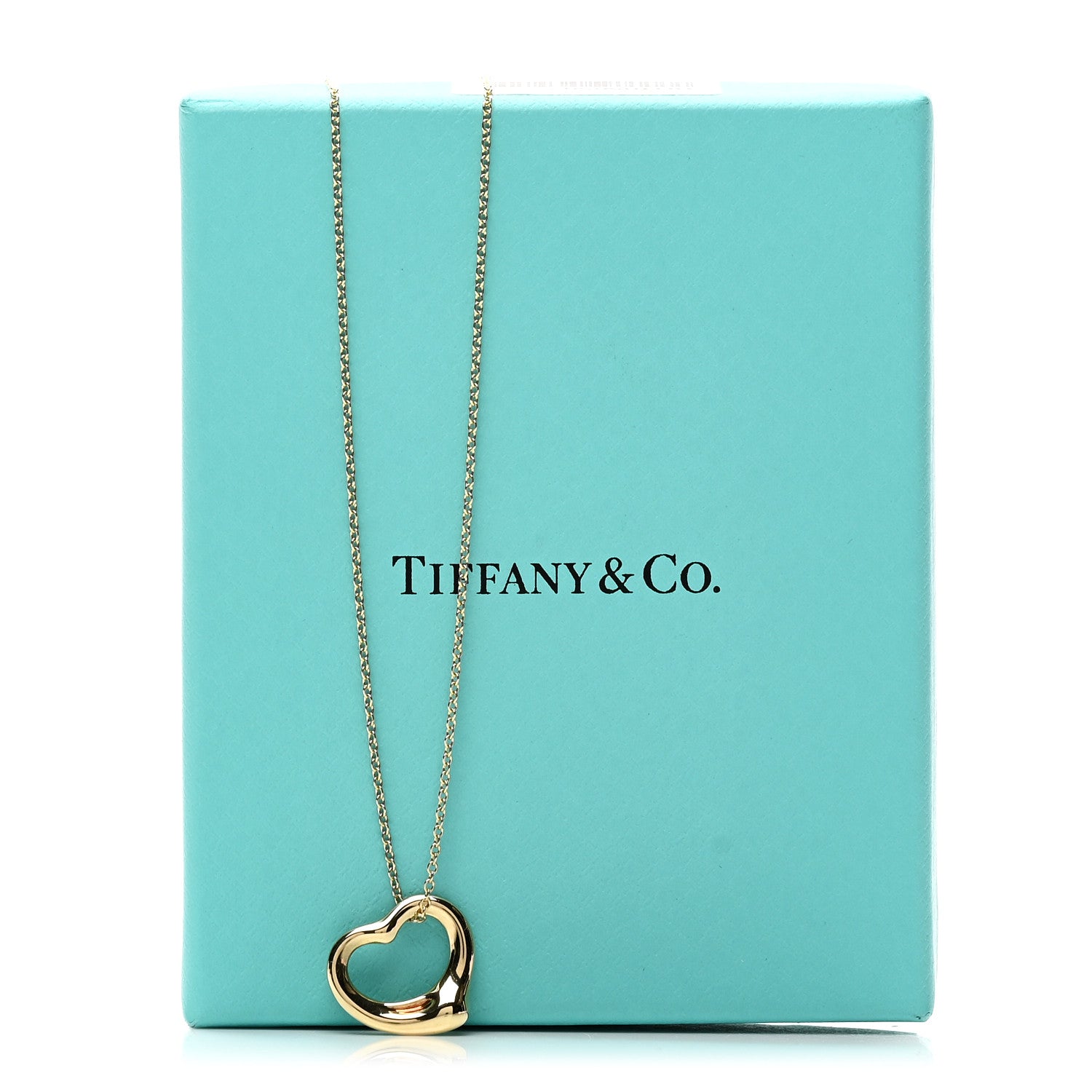 Tiffany 18K Yellow Gold 16mm Elsa Peretti Open Heart Pendant