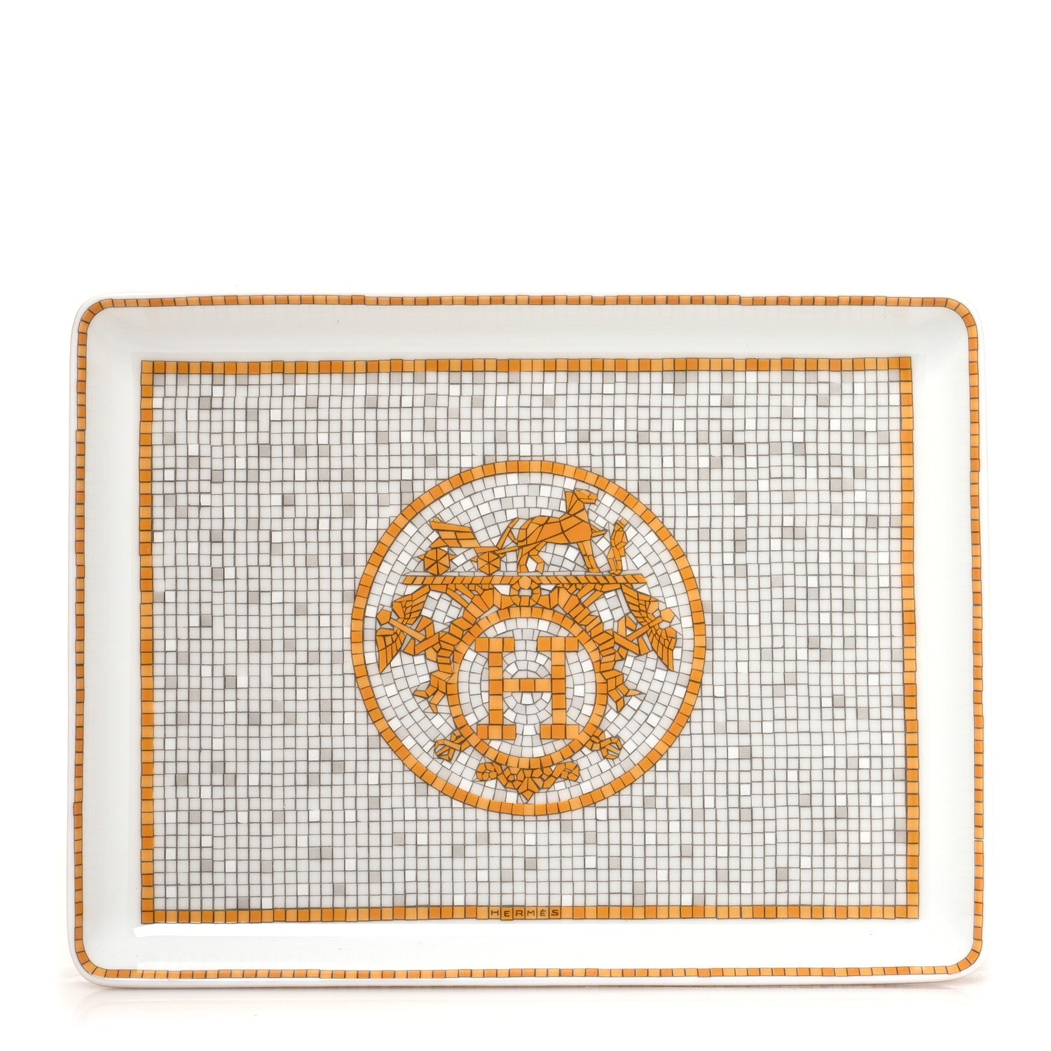 Hermes Porcelain Mosaique au 24 Gold Sushi Plate 1 of 8