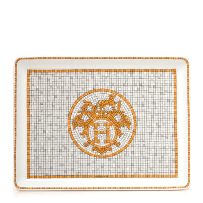 Hermes Porcelain Mosaique au 24 Gold Sushi Plate 1 of 8