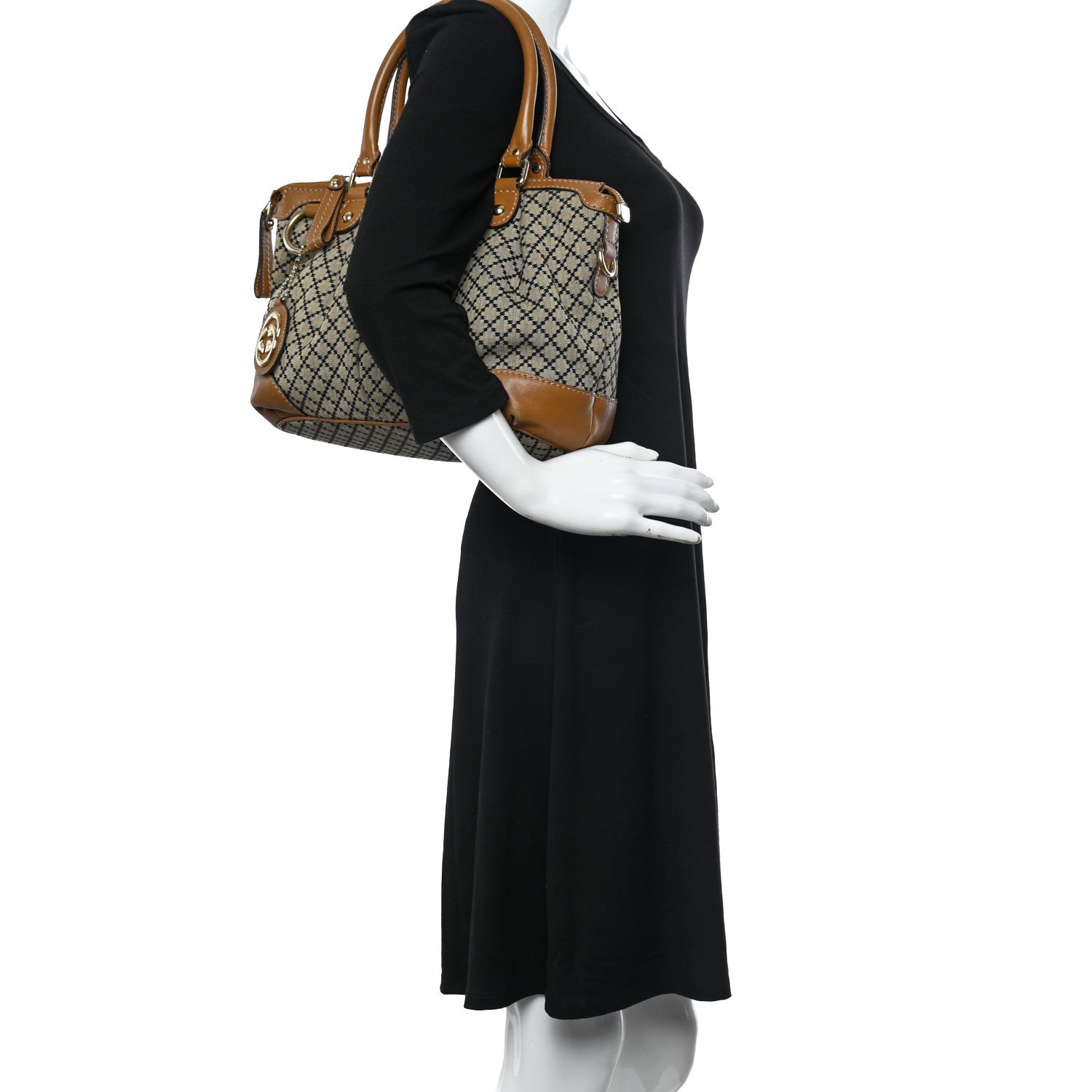 Gucci Diamante Medium Sukey Top Handle Bag Beige Brown 2 of 12