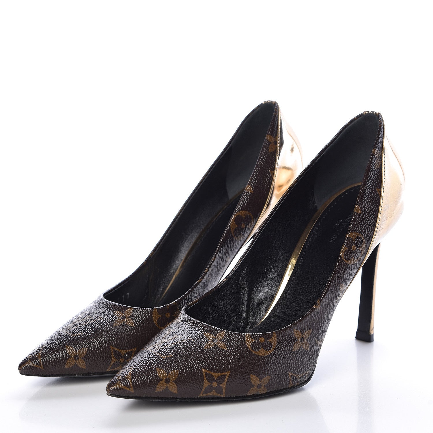 Louis Vuitton Monogram Cherie Pumps 39 Gold 3 of 9