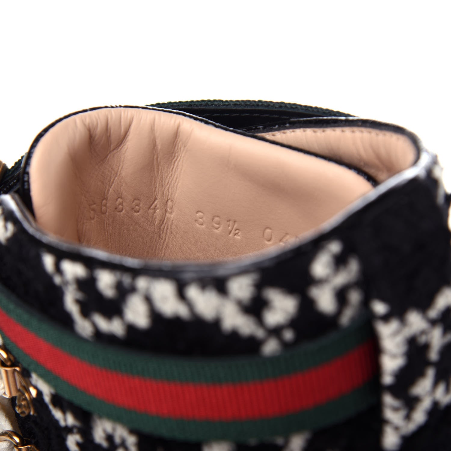 Gucci Tweed GG Monogram Lace Up Combat Ankle Boots 39.5 Black 10 of 11