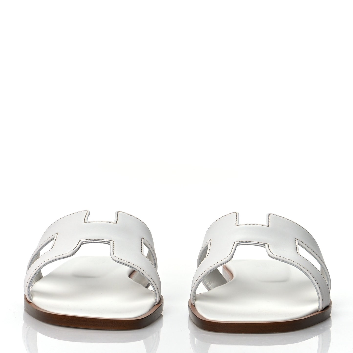 Box Calfskin Oran Sandals 38 White