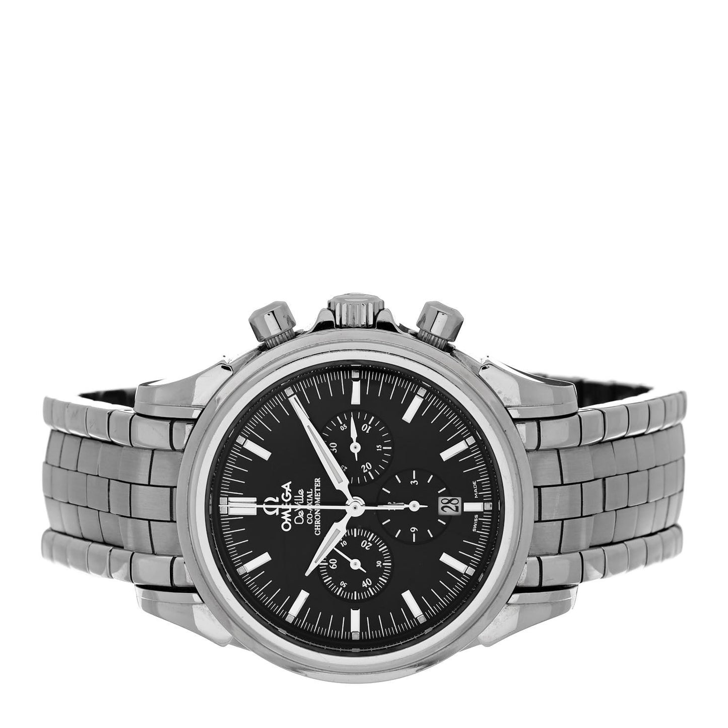 Stainless Steel 41mm De Ville Chronoscope Co-axial Automatic Watch Black 4541.50