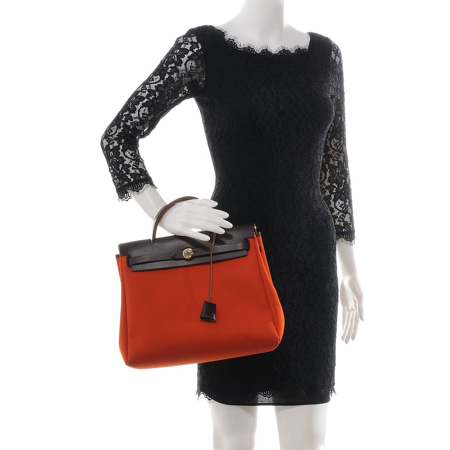 Hermes Toile Herbag PM 30 Orange and Red 2 of 10