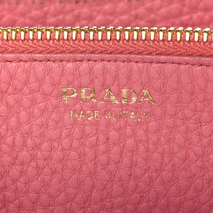Prada Vitello Daino Zip Around Wallet Begonia 6 of 10