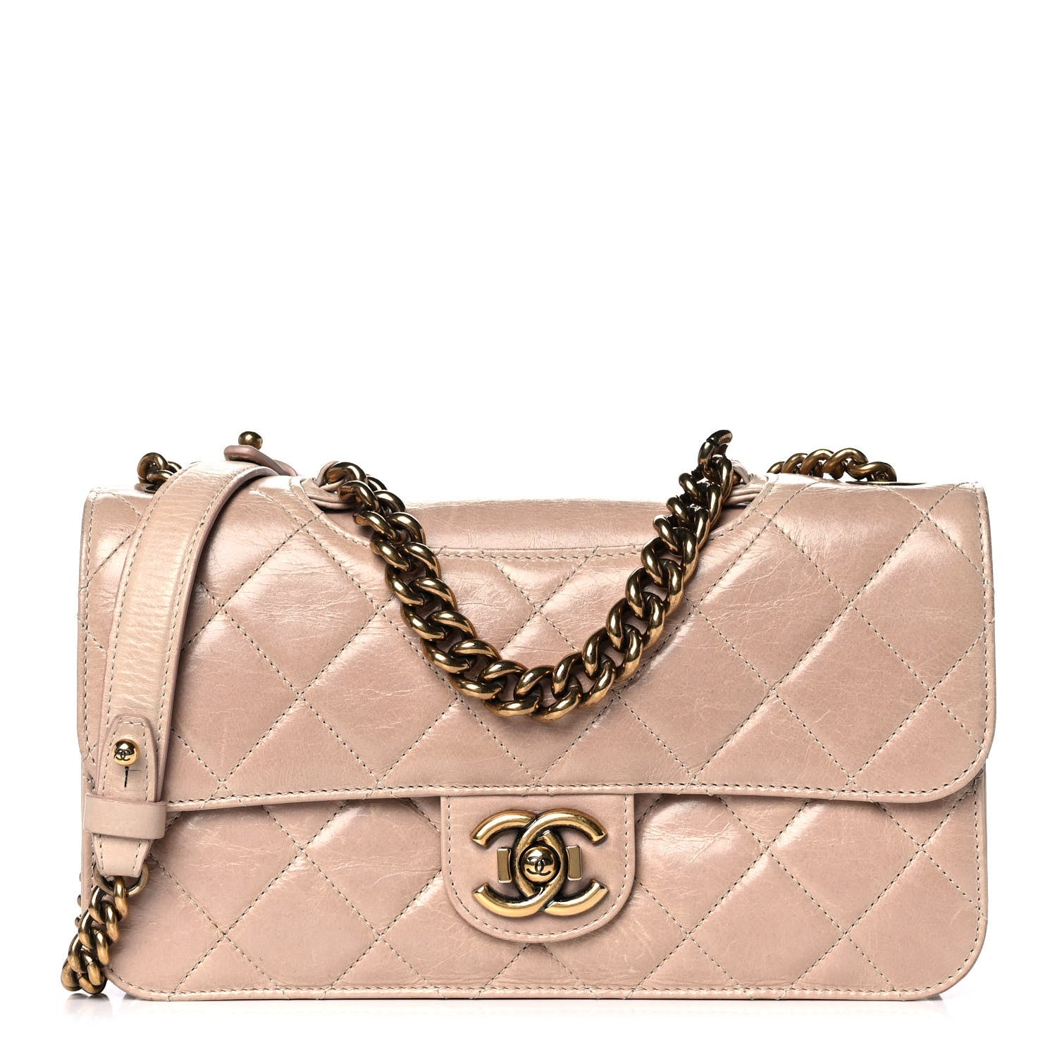 Chanel Glazed Calfskin Medium Perfect Edge Flap Light Pink 1 of 10