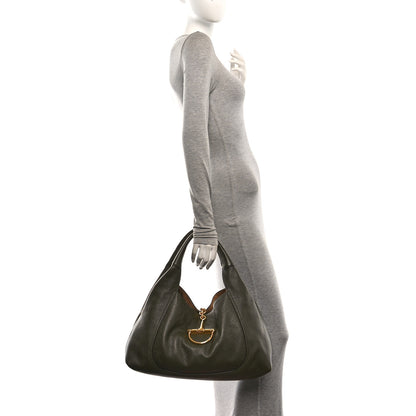 Gucci Grained Calfskin Softbit Maxi Shoulder Bag Forest Green 2 of 11