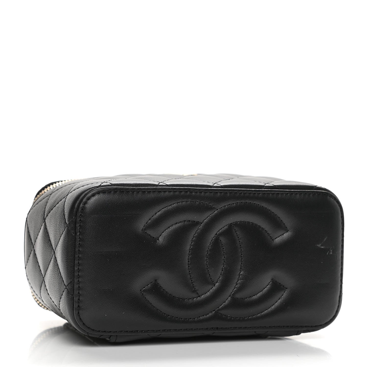 Chanel Lambskin Quilted Small Top Handle Vanity Case With Chain Black 4 of 11
