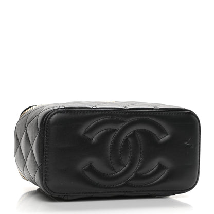 Chanel Lambskin Quilted Small Top Handle Vanity Case With Chain Black 4 of 11