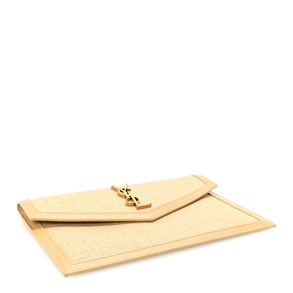 Saint Laurent Micro Raffia Uptown Pouch Natural Hay Blush 4 of 6