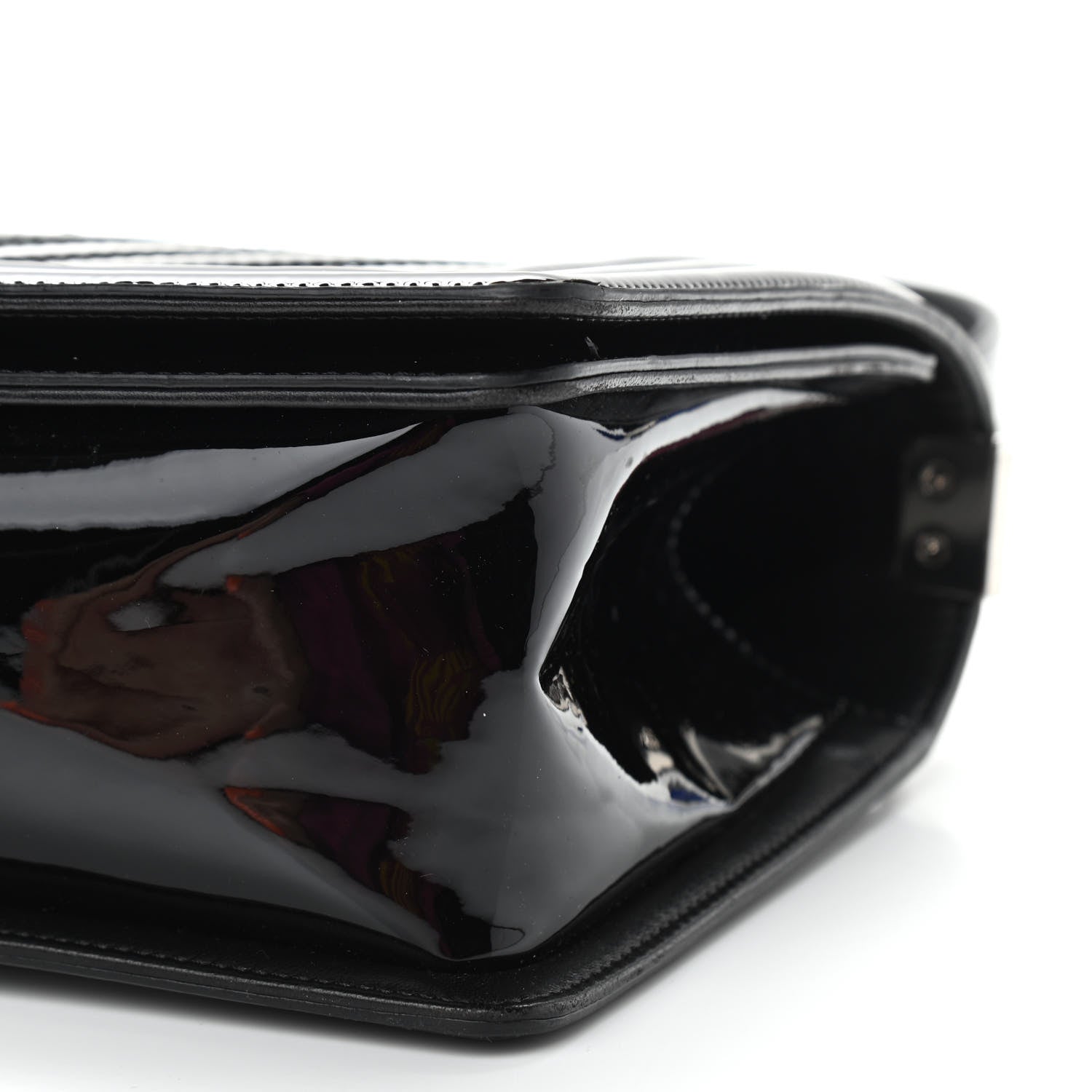 Chanel Patent Glitter PVC Chevron Quilted Medium Boy Flap Black Silver 11 of 11