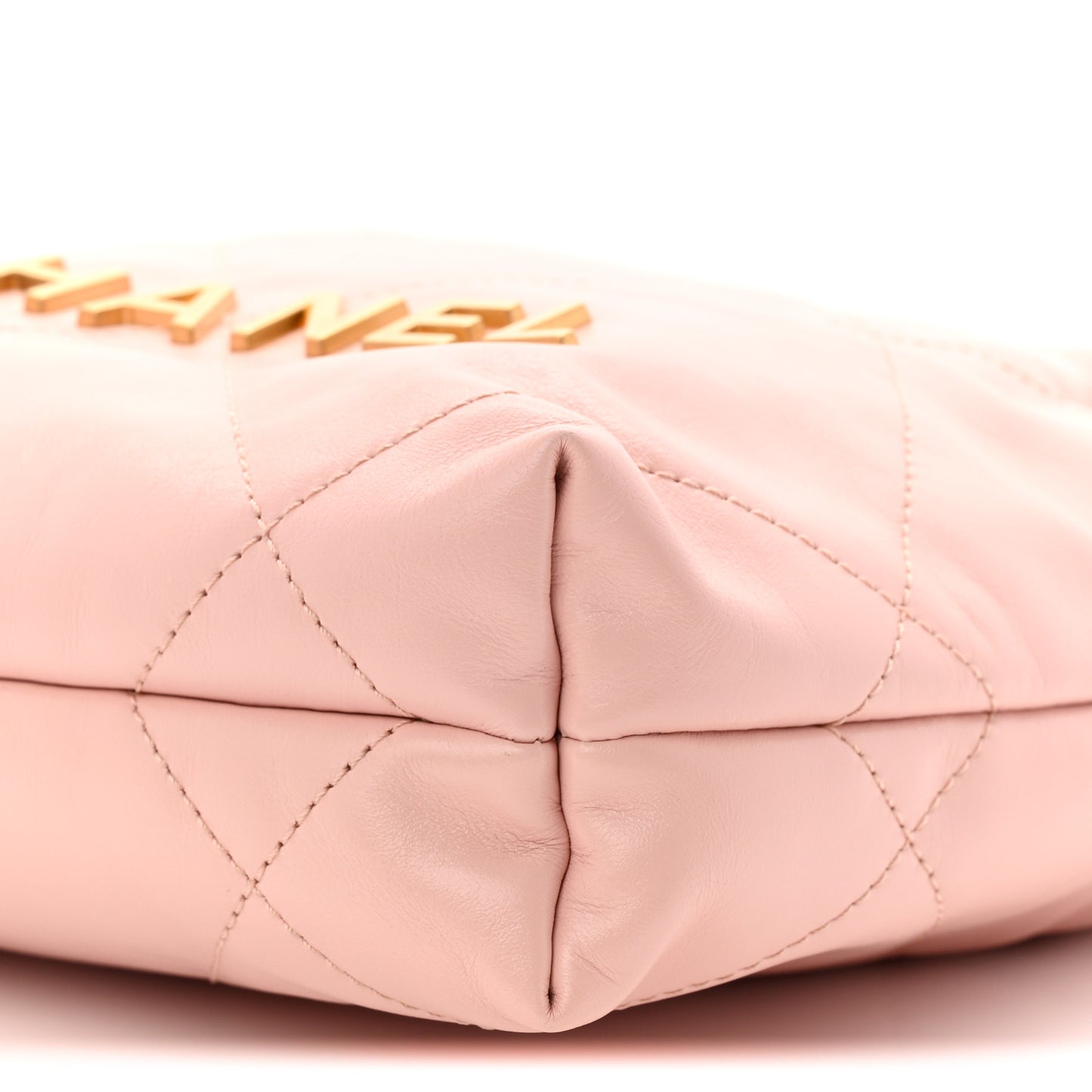 Shiny Calfskin Quilted Mini Chanel 22 Light Pink