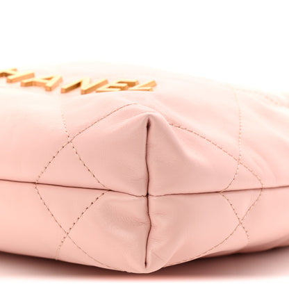 Chanel Shiny Calfskin Quilted Mini Chanel 22 Light Pink 10 of 11