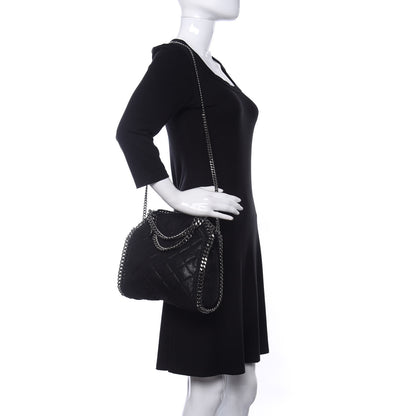 Stella McCartney Shaggy Deer Quilted Mini Falabella Tote Black 2 of 9