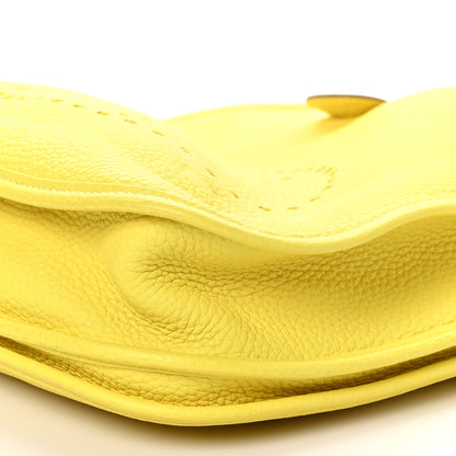 Hermes Taurillon Clemence Evelyne III PM Lime 10 of 10