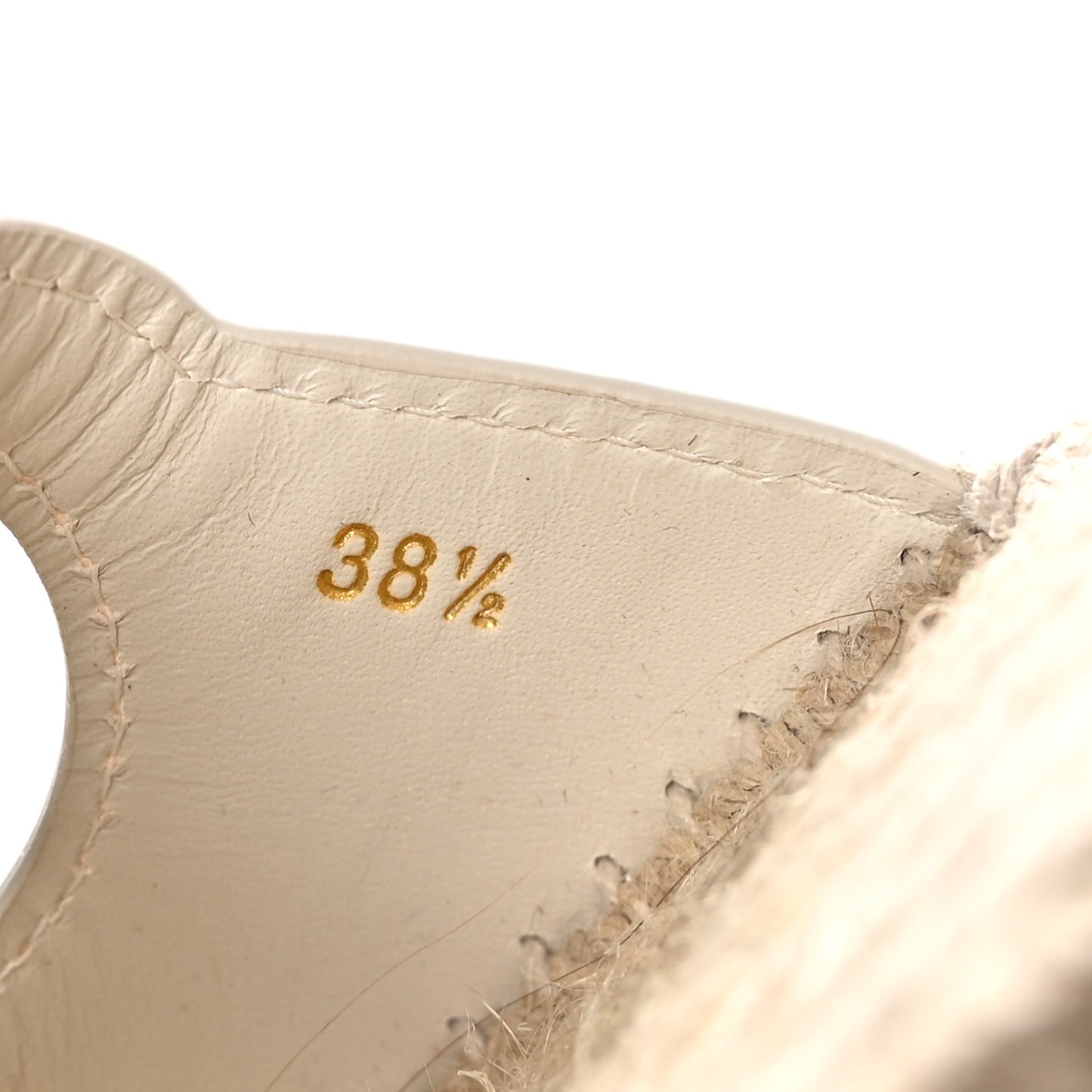 Nappa Interlocking G Espadrille Slide Sandals 38.5 Mystic White