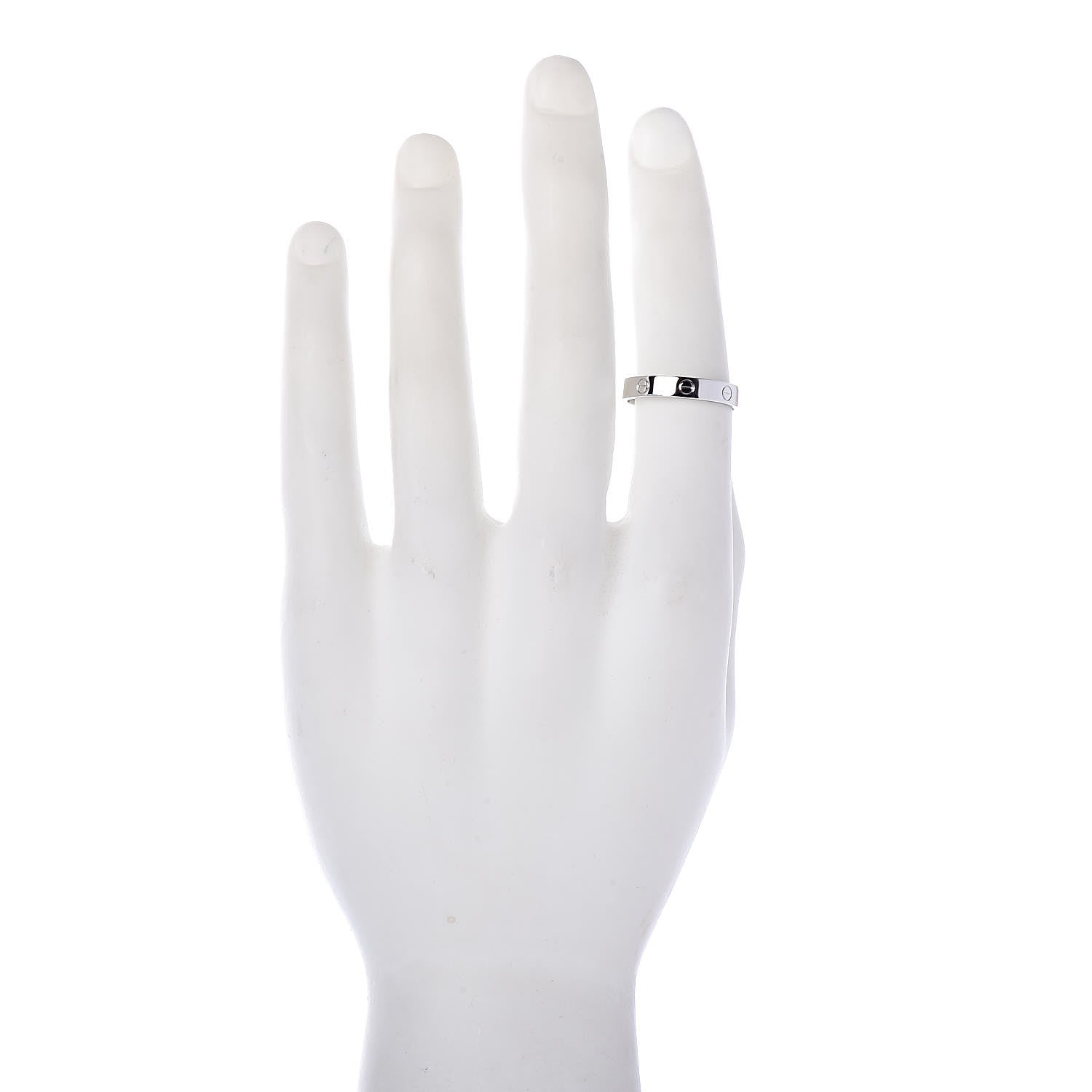 Cartier 18K White Gold 3.5mm LOVE Wedding Band Ring 62 10 2 of 5