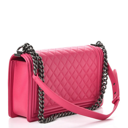 Chanel Lambskin Quilted New Medium Boy Flap Pink 4 of 8
