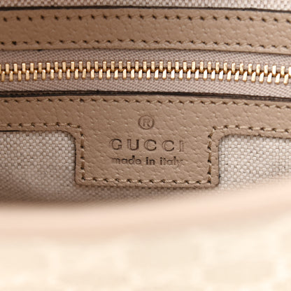 Gucci GG Supreme Monogram Textured Dollar Calfskin Web Small Jackie 1961 Hobo Beige Mystic White Oatmeal 6 of 8