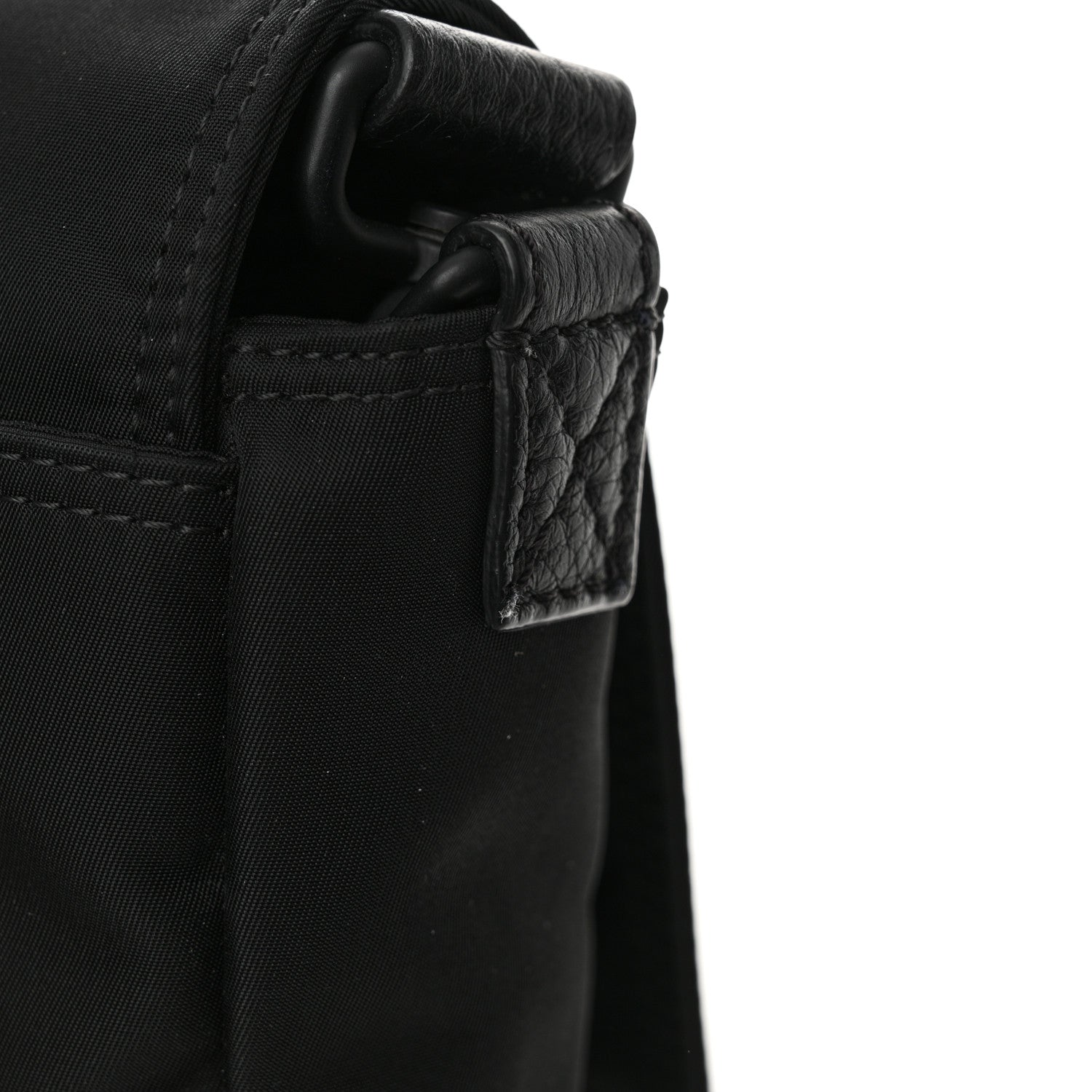 Fendi Econyl Nylon Cuoio Romano Monochrome Medium Baguette Messenger Bag Black 12 of 12