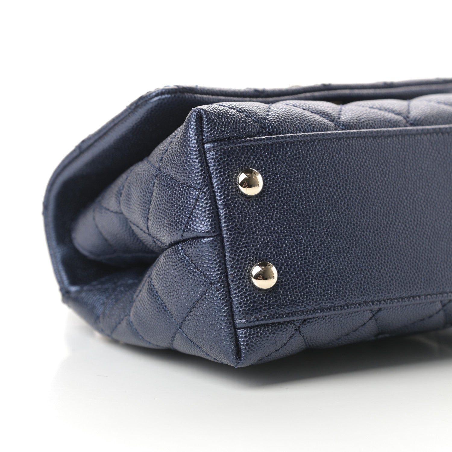 Chanel Iridescent Caviar Quilted Extra Mini Coco Handle Flap Dark Blue 9 of 11