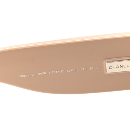 Chanel Nylon Butterfly Polarized Sunglasses 6058 Black Beige 6 of 7